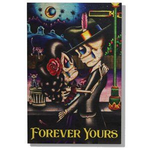 Forever Yours Tattoo Day of the Dead Wood Wall Art